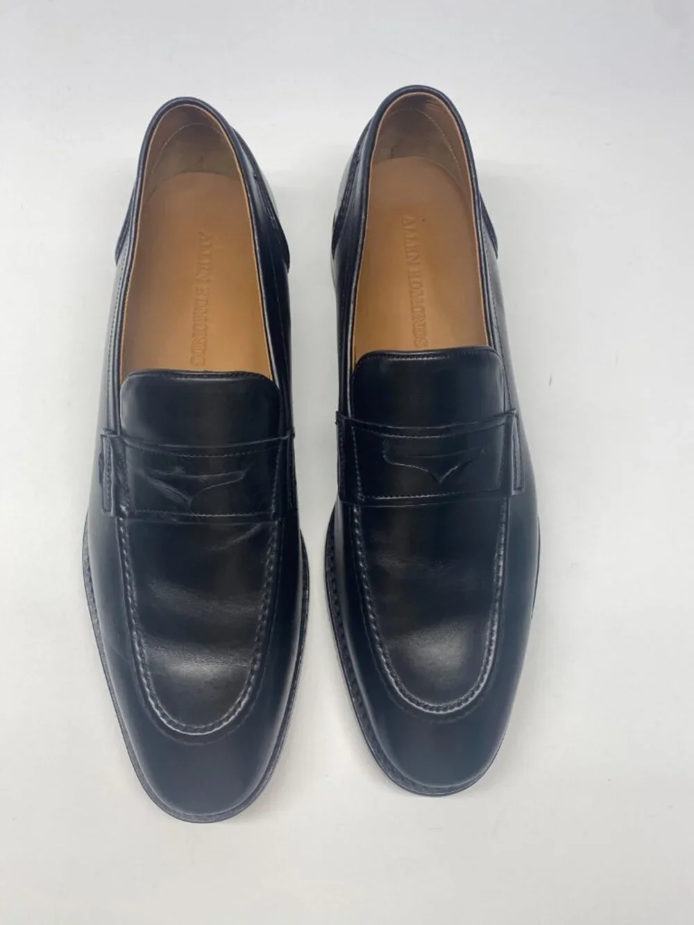 Allen Edmonds Mens RANDOLPH Slip-On Penny Loafers Black Leather Size 10.5 D
